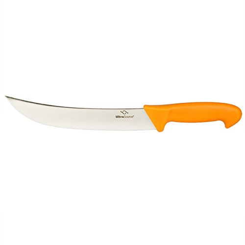 ULTRASOURCE - Butcher Knife, 10 Cimeter Blade, Polypropylene Handle