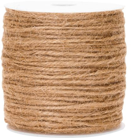100M Juteschnur 3mm Garten Kordel Jute, Bastelschnur Dekokordel, Kordelband Natur für DIY Haushalt Kunstgewerbe Gartenarbeit Dekoration