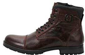 JACK & JONES Jfwalbany Leather Brown Stone Sts, Men’s Biker Boots, Brown, 10 UK (44 EU)