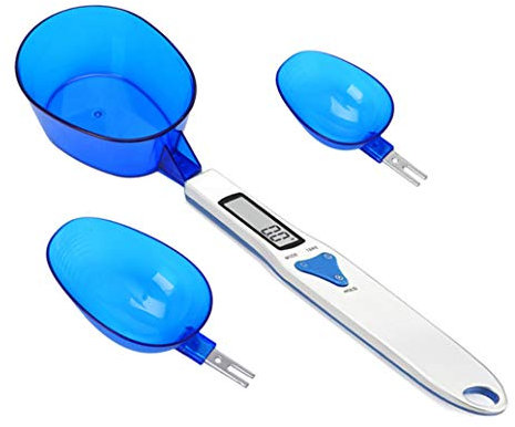 Mengshen Bilancia digitale da cucina con 3 misurini Ingrediente Liquido per Pesare e Asciugare Latte Tè Farina Spezie Medicina 1.1lb / 500g (0.1g) Display LCD portatile Scala in milligrammo