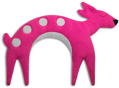 CUSCINO RISCALDABILE Leschi per la pancia e la schiena/Per collo, cervicale e coliche dei neonati/Per microonde, con semi di grano/Flora la capriola, rosa