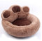 HTSM Hundebett Katze Plüsch Bären Pfote Haustier Bett warmes Bett Katze Nest waschbares Teppich Hundenest reizendes Hundebett Sofaskissen (M, Braun)