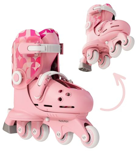 Yvolution Twista Patines 2 en 1 Ajustables. Talla 23-28. Patines en línea para niñas y niños de 2 años.