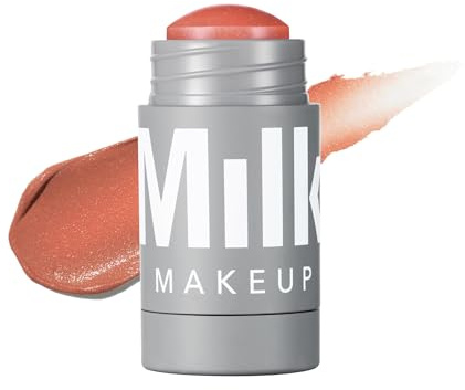 Milk Makeup Lip + Cheek, Smirk (Dusty Rose with Shimmer) - 0.21 fl oz - Cream Blush & Lip Colour - Buildable & Blendable - 1,000+ Swipes Per Stick - Non-Comedogenic - Vegan, Cruelty Free
