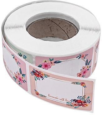 WANGCL Lot de 2 rouleaux de 1 000 étiquettes autocollantes pour pots de confiture, bouteilles de nourriture et conteneurs de confiture