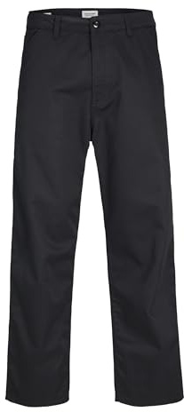 JACK & JONES Men's Jpstalex Jjclean Worker Pants, Black, 31 W/36 L