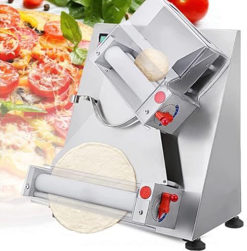 ZXSYYDS 370W Electric Pizza Press Making Machine Pasta Maker,Stainless Steel Semi-Automatic Pizza Dough Press Machine, 12/15 Pizza Dough Roller Sheeter, for Pizza, Pie,Tortillas, Pastry,12inches