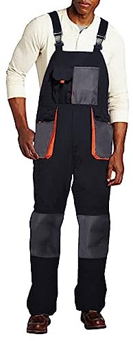 liaddkv Latzhose Herren Blau Arbeitshose Männer Latzhose Overall Jumpsuit Blaumann Herren Loose Fit Schnittschutzhose Latz Jeans Herren-Overalls Gärtner Kostüm Work Trousers Men Arbeitslatzhose