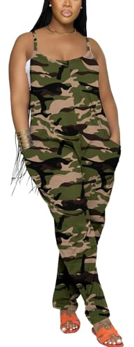 Nimsruc Womens Jumpsuits Casual Summer Rompers Sling Sleeveless Loose Baggy Overalls Jumpers With Pockets 2026 Camo S