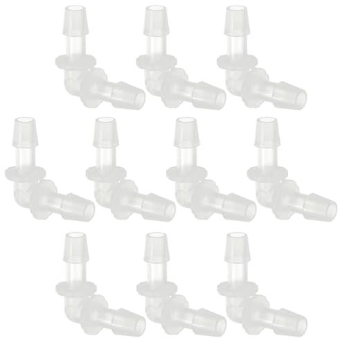 PATIKIL Embouts coudés à 90 degrés en Plastique de 5/16, Lot de 10 Raccords en L pour Tuyau, connecteur de jonction égal à Deux Voies pour Tuyau, Carburant, gaz, Liquide, air