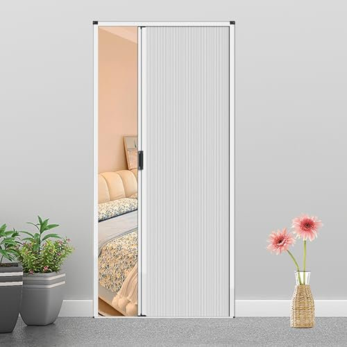 Puerta Acordeón Puerta Tipo Acordeón Opaca sin Necesidad de Taladrar, Puertas Corredizas para Separar El Baño del Dormitorio, Puertas Plegables de Aleación de Aluminio y No Tejidas(23x39in (58.5x100cm