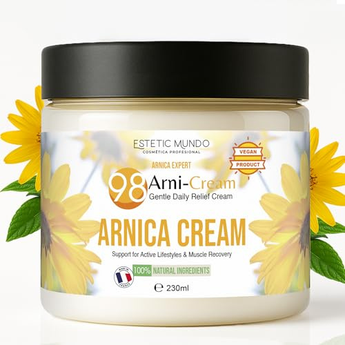 ARNI·CALM CREAM | Crema de Árnica 98% Cultivo Ecológico – Prevenir y Calmar Molestias, Aliviar Zonas Tensas y Piel Sensible – Con Caléndula y Jojoba 230 ml