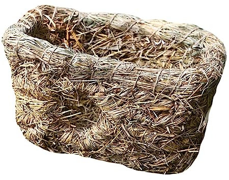 VICASKY Kaninchenhaus Für Kleine Haustiere Handgewebtes Strohdesign Haustiernest Zum Schlafen Und Spielen Schlafhaus Für Outdoor Und Indoor-nutzung