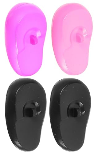 DIYEAH Oídos para Tinte de Cabello de Silicona, 4 Unidades (rosado, Morado, Negro), Resistentes al Calor, Reutilizables y Ligeros para Uso en Salones y Casa