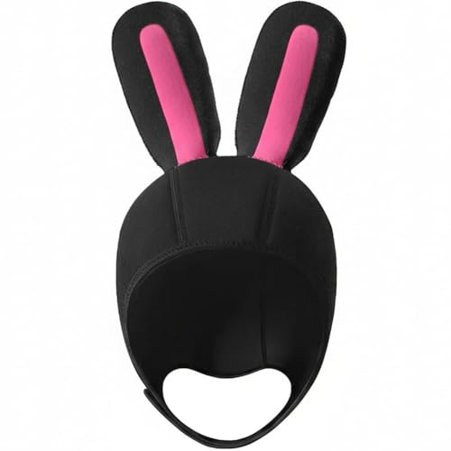 Ppmter Cappuccio per Muta con Orecchie Coniglio in Neoprene, Cappello Sub per Immersioni Subacquee, Cappello Termico Surf per Snorkeling, Nuoto E Sport Acquatici