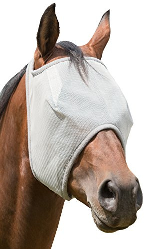 Weaver Leather 35-4100-GY - Máscara para Moscas de Oreja Abierta con Sistema Xtended Life Closure - 35-4102-GY, Oído Abierto, Large, Gris