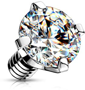 Paula & Fritz® - Piercing microdermal en zircone - Plusieurs couleurs, tailles et épaisseurs - En acier chirurgical 316L - Implant cutané en forme de boule