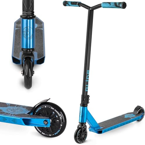 Movino Stunt Scooter Profi Roller für Erwachsene & Jugendliche mit ABEC 9 Kugellagern Kickscooter mit 100mm Rad 6061 Aluminium-Deck Gewicht 3,3 kg Tragfähigkeit: 100 kg