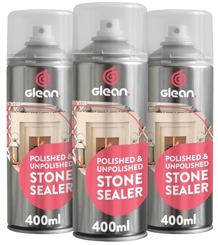 GLEAN Sellador de Piedra en Aerosol | Sellador Impregnante para Piedra Natural y Artificial | Sella y Protege contra Manchas y Marcas | 3 x 400ml