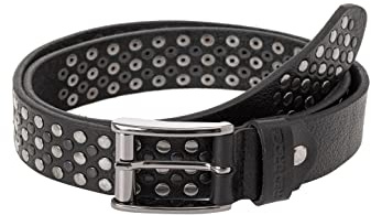Redbridge Cinturón de cuero genuino con remaches, cinturón de cuero Premium de calidad, Negro , 110 cm
