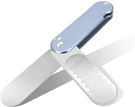 Lima de Pies Removedor de Callos para Pedicuras Plegable, Raspador de pie Profesional de Acero Inoxidable,Escofina de Pie para Eliminar la Piel Muerta (Gray-F6S)