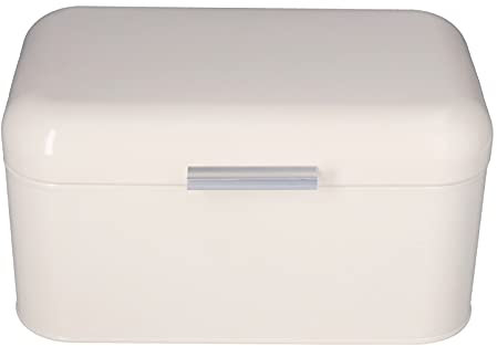 Bread Box, Milky White Bread Box White Bread Box for Kitchen Countertop Bread Container Counter Organizer Large Capacity Anti Fingerprint Retro Tin Bread Box for Home