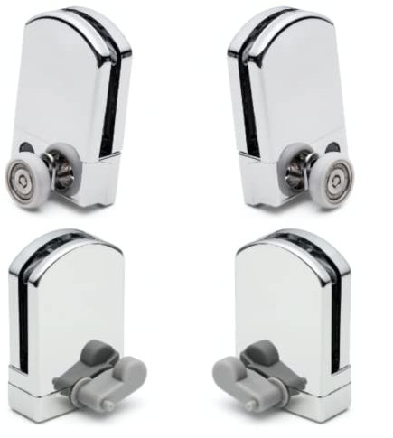Shower Door Rollers Hangers and Guides Set of 4 Replacement Spare Parts Suits Kudos J058