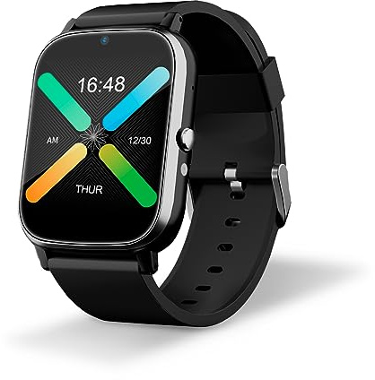 DCU TECNOLOGIC – Senioren-Smartwatch mit GPS und 4G-Videoanrufen – Smartwatch mit 1,69 Zoll IPS-Voll-Touchscreen – IPX6 Wasserdicht – Ideal für Senioren – Schwarz Farbe