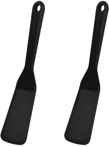 2 Stücke Pfannenwender Silikon,Antihaft Silicone Spatula,Spatula Wende,Hitzebeständig Pfannkuchen Spatula,Omelett Spatel,Mini Espatula für Kochen Ei Burger Pizza Steak Omelette Crepes
