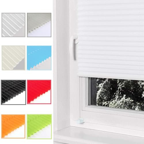 Estor Opaco Enrollable 95 x 220 cm Sin Herramientas protección Solar Estor Semiopaco, Aislante Estores para Ventanas para Ventanas, Puertas, Habitación, Blanco