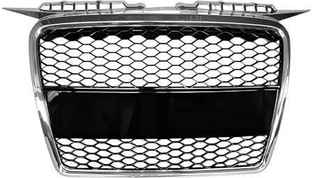 Calandre Grille Noir Brillant Chrome Nid D'abeilles Compatible Avec A3 8P 8PA 05-08