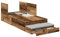 vidaXL Stauraum Bettgestell Altes Holz 90X200 cm Genial viel Stauraum Modernes Design Einfache Montage Indoor Schlafzimmermöbel Zeitgemäßes Erwachsenen strukturiert Haltbar