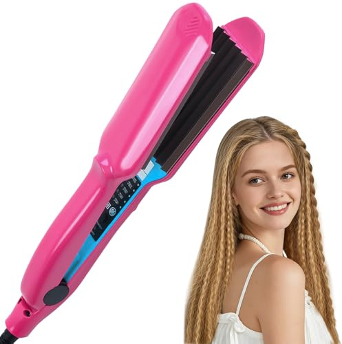 Kreppeisen für Die Haare, Kreppeisen Haare mit 5 Heizstufen, Keramik Crimper Hair Schnellaufheizung, Glätteisen Haarglätter für Flauschige Frisur für Glattes Und Crimper Haar