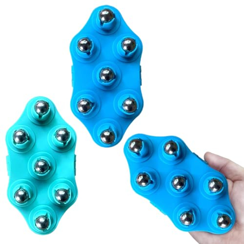 OPVYAEU 2 Pièces Gant de Massage avec Boules, Masseur Anti Cellulite, Rouleau de Massage Portable Massage Cellulite Massage et Relaxation
