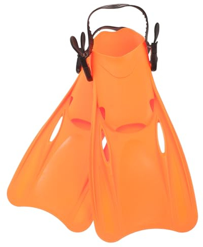 SUPVOX Palmes de Plongée Légères TPR pour Adultes Chaussures de Natation Compactes et Flexibles Équipement de Natation Portable pour Entraînement et Snorkeling Ajustables Couleur Orange
