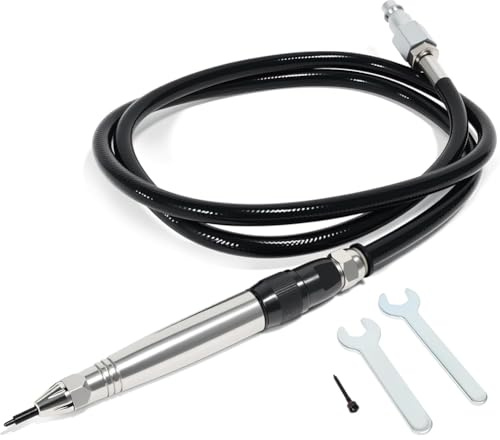Awwertse Pluma Neumática para Grabar Metal, Pluma de Trazado de Aire para Plástico y Madera, con Punta de Carburo de Tungsteno, 34 000 BPM