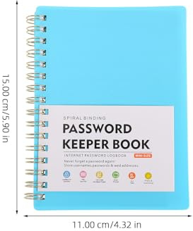 GARVALON Cahier Mot de Passe Spirale avec Onglets Alphabétiques, Petit Carnet à Mots de Passe en Papier Résistant pour Usage Personnel et Organisation Rapide
