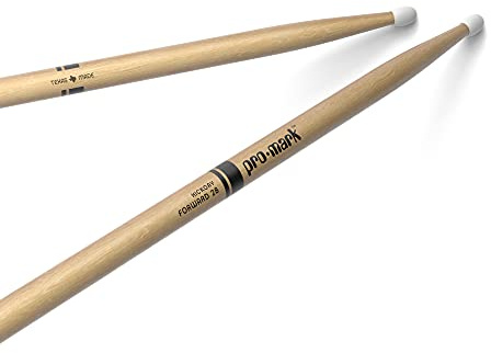 ProMark Classic Forward 2B Hickory Drumsticks, Oval Nylon Tip, 1 Pair | ProMark Hickory drumsticks deliver balanced response, consistent feel, durability and reliable performance.