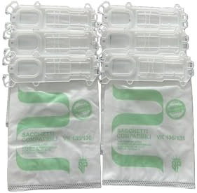 PIESSEONLINE 6 sacchetti per aspirapolvere compatibili con Vorwerk Folletto VK 135 136 135SC VK135 VK136 FP135 FP136 FP135