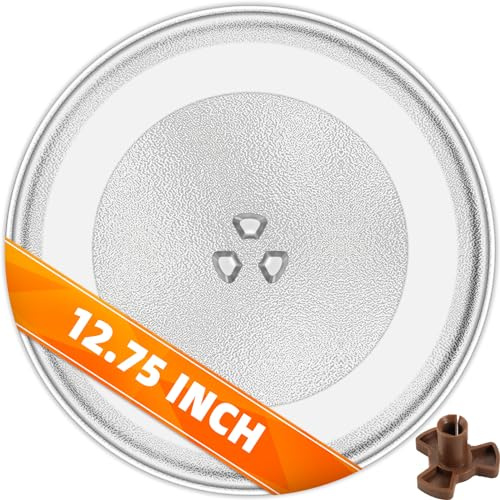 CalPalmy 12.75 Microwave Turntables Compatible with Whirlpool, Kenmore, LG, GE, Sears 12-3/4 Microwave Glass Plate, Replaces Microwave Glass Turntable of 1B71961F/507049/WB49X10074/1B71961H