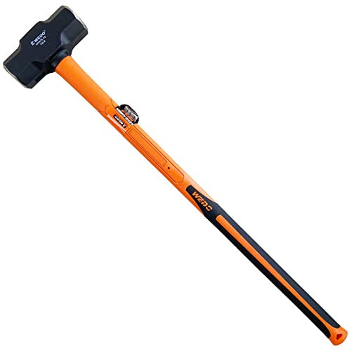 WEDO Fäustel Vorschlaghammer Mit Fiberglasstiel 4500g, Schlittenhammer, Hardware Werkzeug, Stemmhammer, Großer Hammer, Kohlenstoffstahl, Rutschfester Griff, Langlebig, Länge 894mm