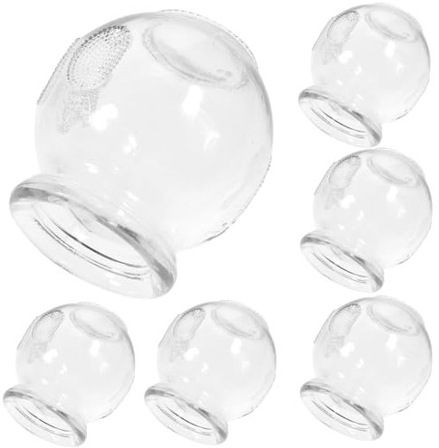 EXCEART 6 Pièces Ensemble de Thérapie de Ventouses Ensemble de Bocaux en Verre de Feu Ensemble de Thérapie de Ventouses en Verre pour La Thérapie de Ventouses Chinoises