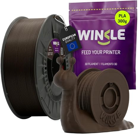 WINKLE PLA HD Filament 1.75mm Ebenholz Braun, 300g Spule, 3D Drucker Filament Kompatibel mit FDM Druckern, 3D-Druckmaterialien, Maßgenauigkeit +/- 0.05mm, Bioabbaubar Leicht zu Bedrucken