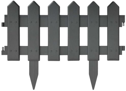 vidaXL 25x Bordures de Pelouse Bordures de Jardin Bordures de Gazon Bordures d'herbe Parterre Rebord de Jardin Extérieur Anthracite 10 m PP