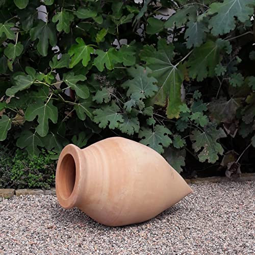 Palatina Werkstatt Exklusiv terrakotta amfora liggande Vitex2 60 cm – 100 % handgjord unik – Ge din trädgård och inomhus oemotståndlig charm