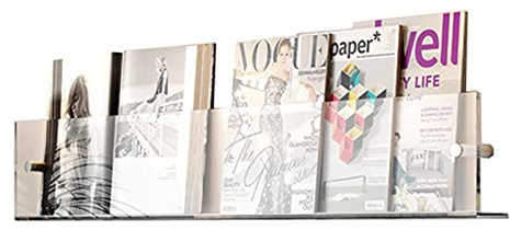 CMYUN Zeitungsständer Zeitschriftenständer An Der Wand Montiert, Acryl-Kunststoff-Zeitschriftenhalter Steht für Wohnzimmer, Buchbibliotheken Broschürenständer, für Mall-Büro (Size : 80cm(31 1/2))