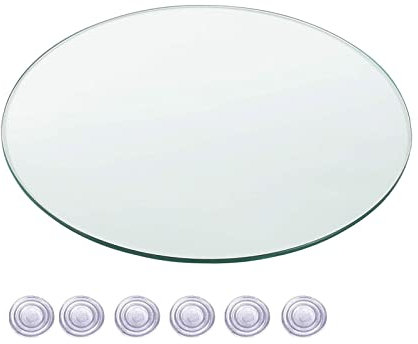 WORDFUN Cristal Redondo Tablero De Mesa Templado, Robusto Y Duradero Vidrio Templado, Cristales A Medida, para Chimenea Vidrio Templado, para Mesa De Comedor Placa Inferior