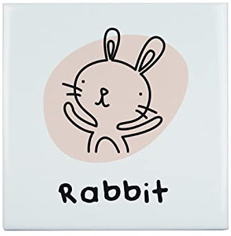 Fabulous Carreau Céramique Décoratif 15,2 x 15,2 cm - Lapin Signe Astrologique Chinois Dessin Zodiaque Horoscope Animal Illustration