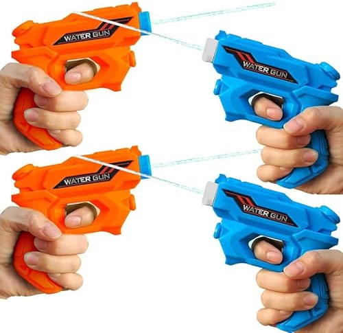 Pistolet à eau 4 pièces à grande portée, pistolet à eau pour enfants, jouet interactif et passionné, le jouet parfait pour le sport, les piscines, les plages et les batailles d'eau en plein air
