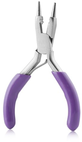 GOLD DEER Alicates de punta redonda de 7,6 cm con cortador de alambre, alicates microredondos con resorte, mini alicates de joyería, herramientas para hacer joyas, reparación de joyas, envoltura de